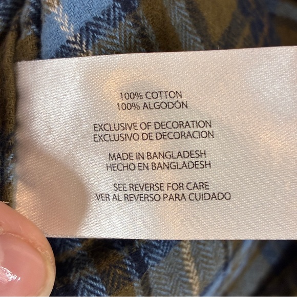 Eddie Bauer Bristol Cognac Blue Plaid Flannel Shirt Men’s XL - Picture 5 of 12